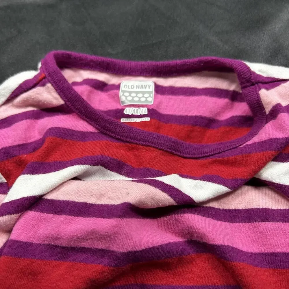 Old Navy Girls Pink Striped Long Sleeve Shirt Size‎ 4T
